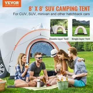 VEVOR Dachzelt Busvorzelt 240 x 240 x 230 cm, Auto Zelt Heckklappe Inkl. Doppelschichtzelt PU2000 mm Dachzelt Autodachzelt Wasserdicht, Geeignet für Camping, Adventure, Risen, Picknick usw. VEVOR Dachzelt Busvorzelt 240 x 240 x 230 cm, Auto Zelt Heckklappe Inkl. Doppelschichtzelt PU2000 mm Dachzelt Autodachzelt Wasserdicht, Geeignet für Camping, Adventure, Risen, Picknick usw.