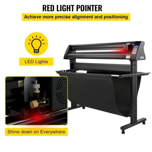 VEVOR Vinyl Schneideplotter Max. Papiereinzug 1350 mm, Folienschneider Max. Schnittbreite 1260 mm, Plotter Schnittgeschwindigkeit 800 mm/s, Halbautomatisch, Signmaster, Windoskompatibel, LCD-Anzeige – Bild 3