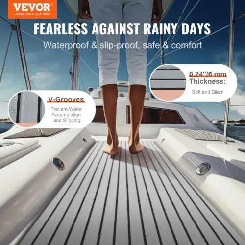 VEVOR Bootsboden, EVA-Schaum-Bootsdeck, 2400 x 900 x 6 mm, rutschfester, selbstklebender Bodenbelag, 21600 cm² großer Meeresteppich für Boote, Yachten, Pontons, Kajakdecks VEVOR Bootsboden, EVA-Schaum-Bootsdeck, 2400 x 900 x 6 mm, rutschfester, selbstklebender Bodenbelag, 21600 cm² großer Meeresteppich für Boote, Yachten, Pontons, Kajakdecks