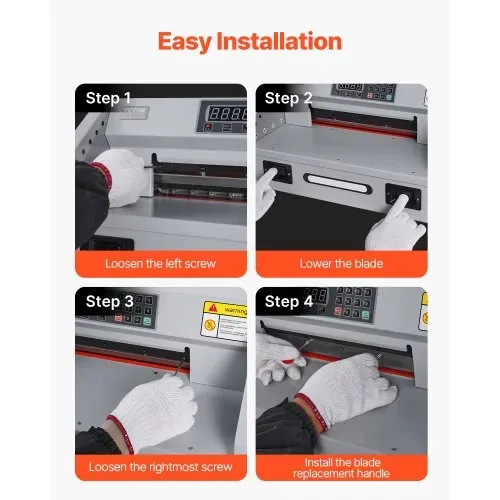 VEVOR Papierschneiderklinge, Hochleistungsstahlklinge Ersatz passend für Profi-Schneidemaschine E330D / E330S, Ersatzklinge für Papierschneidemaschine (585 x 44 x 6 mm) – Bild 4