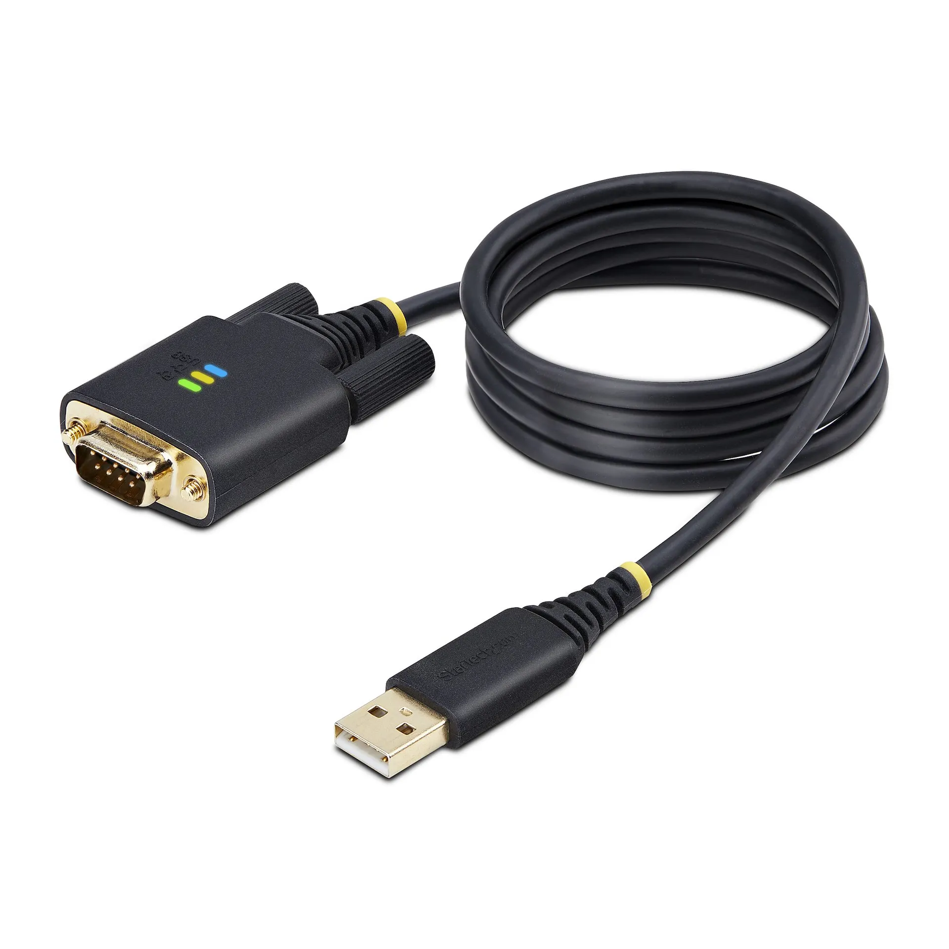 StarTech.com 1m USB Seriell Adapterkabel, USB-A auf DB9 RS232, FTDI, COM Retention, LED, wechselbare DB9 Schrauben und Muttern, ESD-Schutz, Windows, macOS und Linux StarTech.com 1m USB Seriell Adapterkabel, USB-A auf DB9 RS232, FTDI, COM Retention, LED, wechselbare DB9 Schrauben und Muttern, ESD-Schutz, Windows, macOS und Linux