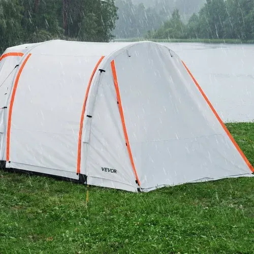VEVOR Aufblasbares Heckklappenzelt Autozelt (2042+1020) x 2438 x 2020 mm, Wasserdichtes (PU2000 mm) Campingzelt mit Belüfteten Türen & Moskitonetzen, SUV-Heckzelt für Camping Wandern, inkl. Luftpumpe – Bild 7