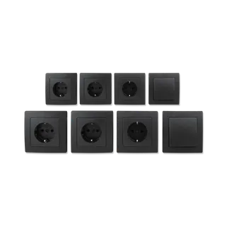 Schalter und Steckdosen Set McPower Flair “Einsteiger“ 16-teilig, anthrazit Schalter und Steckdosen Set McPower Flair “Einsteiger“ 16-teilig, anthrazit