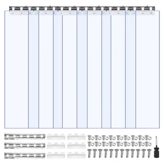 VEVOR Streifenvorhang, 213,4 cm Höhe x 96,5 cm Breite, 0,2 cm Dicke, 6 Stück transparenter PVC-Streifen-Türvorhang, Gefrierschrankvorhang, Kunststoff-Türstreifen für begehbare Gefrierschränke, Kühlschränke und Lagertüren, mit 50 % Überlappung VEVOR Streifenvorhang, 213,4 cm Höhe x 96,5 cm Breite, 0,2 cm Dicke, 6 Stück transparenter PVC-Streifen-Türvorhang, Gefrierschrankvorhang, Kunststoff-Türstreifen für begehbare Gefrierschränke, Kühlschränke und Lagertüren, mit 50 % Überlappung