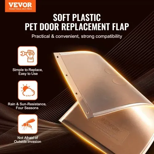 VEVOR Ersatzklappe für Haustiertür, kompatibel mit (VEVOR) Haustiertüren, 209,6 x 311,2 mm, langlebigere wetterbeständige verdickte PVC-Ersatzklappe für Hundetür mit langem Magnetstreifen (M) VEVOR Ersatzklappe für Haustiertür, kompatibel mit (VEVOR) Haustiertüren, 209,6 x 311,2 mm, langlebigere wetterbeständige verdickte PVC-Ersatzklappe für Hundetür mit langem Magnetstreifen (M)