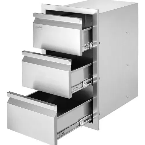 VEVOR Outdoor-Küchenschubladen Unterputz-Grillschubladen im Kastenrahmenstil mit Edelstahlgriff, Grillinselschubladen für Außenküchen oder Terrassengrillstationen 377 x 646 x 480 mm VEVOR Outdoor-Küchenschubladen Unterputz-Grillschubladen im Kastenrahmenstil mit Edelstahlgriff, Grillinselschubladen für Außenküchen oder Terrassengrillstationen 377 x 646 x 480 mm