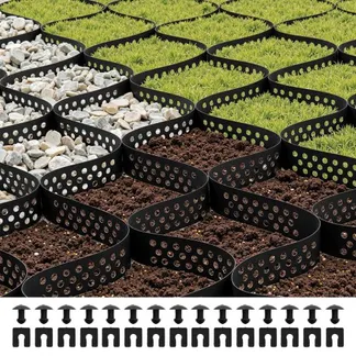 VEVOR Kiesgitter, 50 mm Tiefe, Rasengitter 5200×2700 mm, Kieswabe HDPE, Wabengitter, durchlässige Geogitter zur Einfahrtsstabilisierung, für Garten, Terrasse, Gehweg, Wohnmobilparkplätze VEVOR Kiesgitter, 50 mm Tiefe, Rasengitter 5200×2700 mm, Kieswabe HDPE, Wabengitter, durchlässige Geogitter zur Einfahrtsstabilisierung, für Garten, Terrasse, Gehweg, Wohnmobilparkplätze