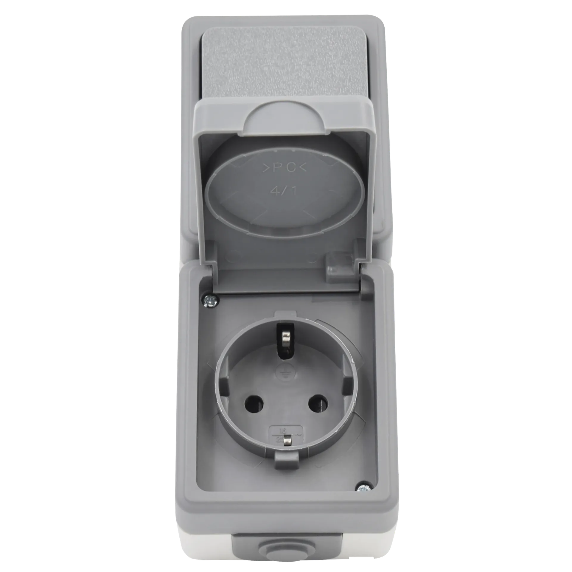 Feuchtraum Kombi-Dose McPower ''Secure'' 250V~, Schalter+Steckdose, IP44, AP, grau – Bild 3