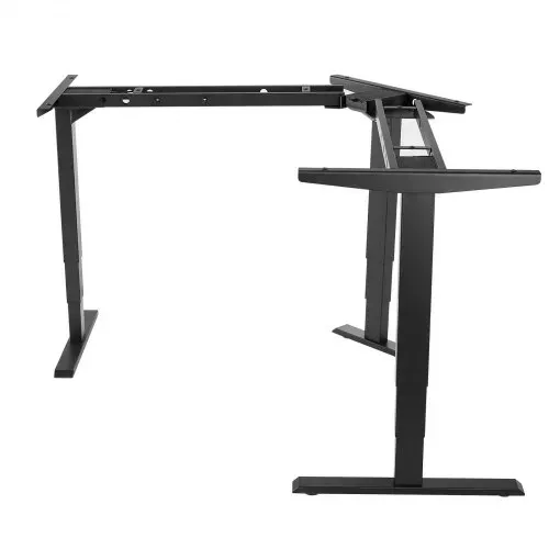 VEVOR Höhenverstellbarer Schreibtisch Gestell L-Form, Winkelverstellbares Tischgestell bis 125kg, 3 Stufige Tischbeine mit 3 Motoren Speicherfunktion Höhenanzeige Kollisionschutz USB für Büro, Schwarz – Bild 8