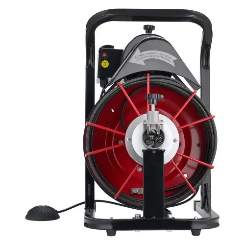 VEVOR Rohrreinigungsmaschine φ8 mm x 15 m, Reinigungsspirale mit Automatischer Zufuhr, 4 Schneidmessern & pneumatischem Fußschalter, Rohrreiniger für Rohre von 50 bis 100 mm, Rohrreinigungsgerät – Bild 9