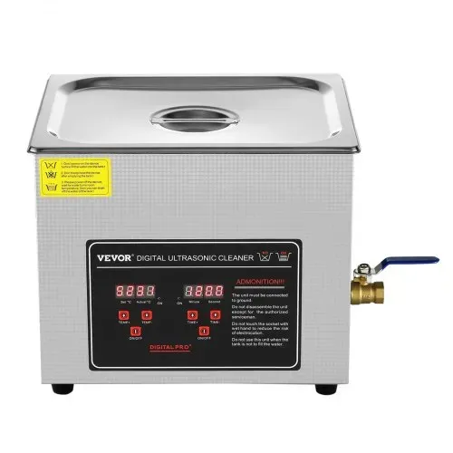 VEVOR Ultraschallreiniger Ultraschall Edelstahl-Reinigungsgerät 300 W, 10 L Ultraschallreinigungsgerät mit digitaler Anzeige 0-30 Min, Reinigung Ultraschall für Schmuck, Brillen, Uhren usw. – Bild 8