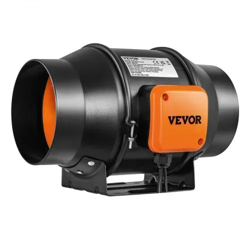 VEVOR Inline Kanalventilator, 6 Zoll 402 CFM mit Temperatur-Feuchtigkeitsregler, leiser EC-Motor Belüftung Abluftventilator für Kühlung Booster, Wachstumszelte, Hydrokultur – Bild 9