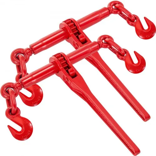 VEVOR 9215LBS 3/8″ – 1/2″ Ratschenbinder, 9.215 lbs, sichere Arbeitslast, G70-Haken und einstellbare Länge, für Ketten der Güteklasse 70–80, Festzurren, Transportieren, Abschleppen, 2er-Pack, Rot VEVOR 9215LBS 3/8″ – 1/2″ Ratschenbinder, 9.215 lbs, sichere Arbeitslast, G70-Haken und einstellbare Länge, für Ketten der Güteklasse 70–80, Festzurren, Transportieren, Abschleppen, 2er-Pack, Rot