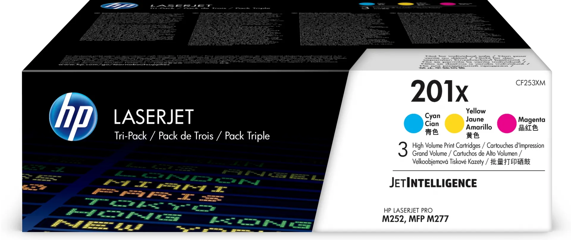 HP 201X 3er-Pack Cyan/Magenta/Gelb Original LaserJet Tonerkartuschen mit hoher Reichweite HP 201X 3er-Pack Cyan/Magenta/Gelb Original LaserJet Tonerkartuschen mit hoher Reichweite