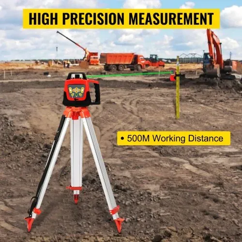 VEVOR Professional Rotationslaser max. Arbeitsbereich 500 m grün, Linienlaser 360 Grad Laser höhenmesser Wasser- und staubdicht Außenbereich Arbeitszeit 20 Stunden mit Stativ & Herrscher Elektrik VEVOR Professional Rotationslaser max. Arbeitsbereich 500 m grün, Linienlaser 360 Grad Laser höhenmesser Wasser- und staubdicht Außenbereich Arbeitszeit 20 Stunden mit Stativ & Herrscher Elektrik
