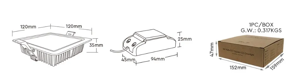 MiBoxer FUT064 LED Panel square 9W RGB-WW (RGB-CCT) mit Funk und WLAN – Bild 2