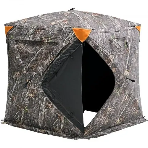 VEVOR Jagdzelt Jagdversteck Bodenzelt Pop-Up-Hirschversteck für 2–3 Personen zur Jagd mit Tragetasche, tragbares & belastbares Bodenversteck mit 3 horizontalen Fenstern 148 x 148 x 170 cm – Bild 8