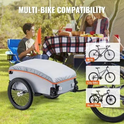 VEVOR Fahrradanhänger 45 kg, Lastenanhänger 1350 x 630 x 525 mm, Transportanhänger, faltbarer Fahrrad Lastenanhänger kompakter Stauraum mit Universalkupplung, zum Einkaufen, Campen & Picknicken – Bild 5