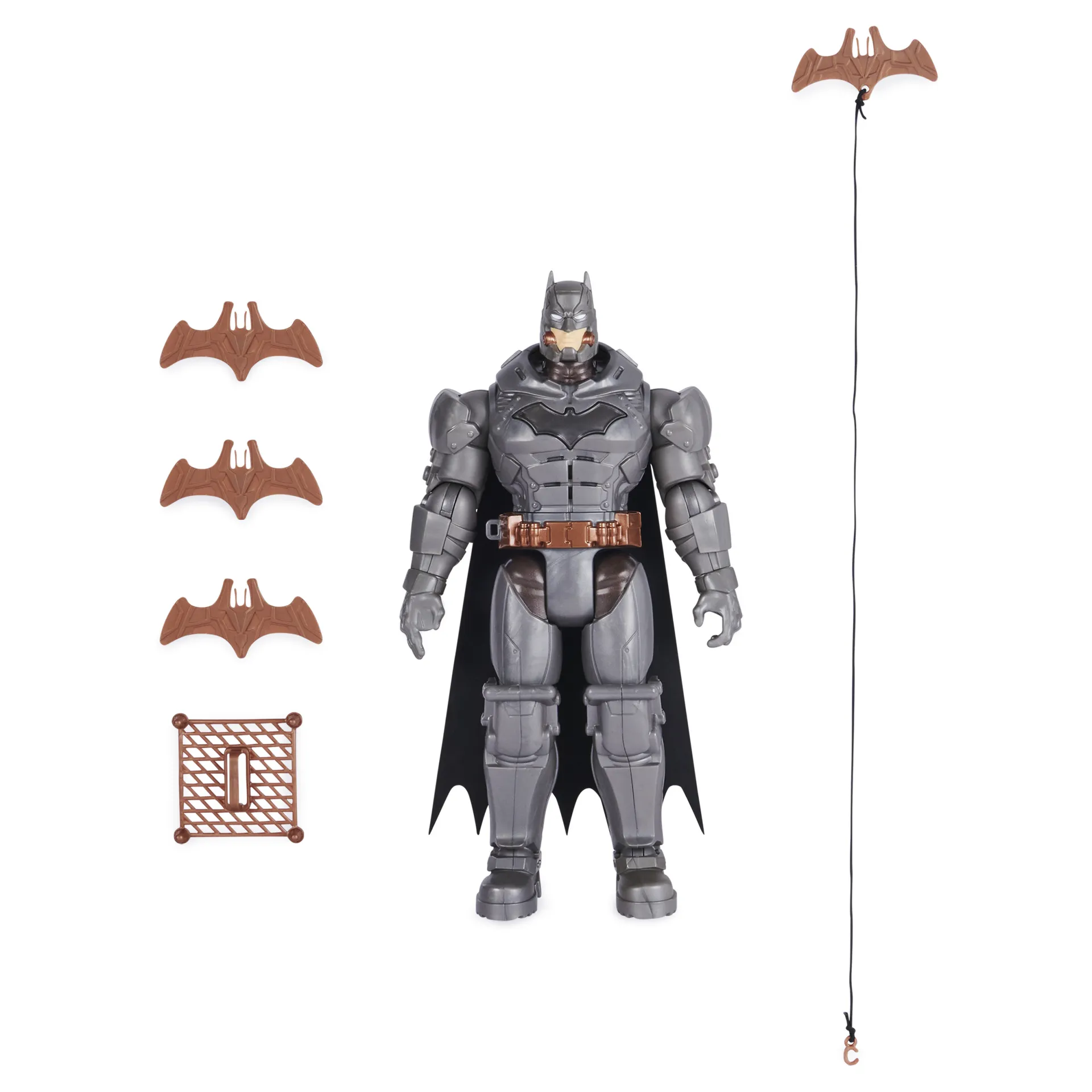 DC Comics Batman 30cm Deluxe - Actionfigur mit Schlag- und Wurffunktion, 5 Ausrüstungsgegenständen, Licht- und Soundeffekten – Bild 3
