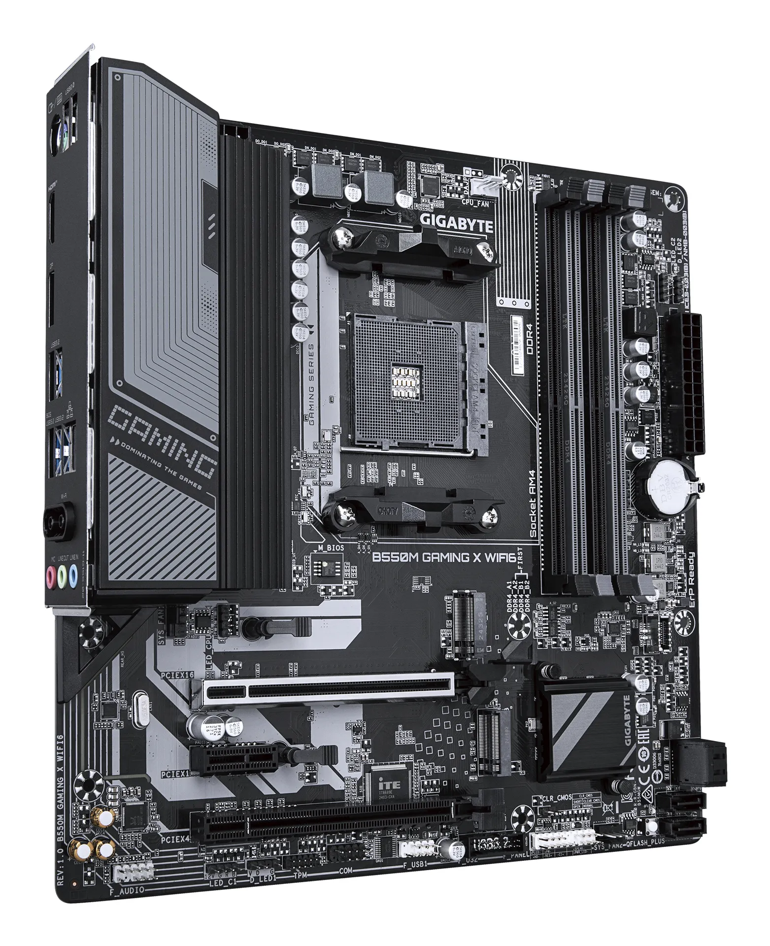 GIGABYTE B550M GAMING X WIFI6 Mainboard – AMD Ryzen 5000 Prozessoren, 5+3 Phasen VRM, bis zu 3200 MHz DDR4, 1x PCIe 4.0 + 1x PCIe 3.0 M.2, Wi-Fi 6, 1 GbE LAN, USB 3.2 Gen 1 – Bild 3