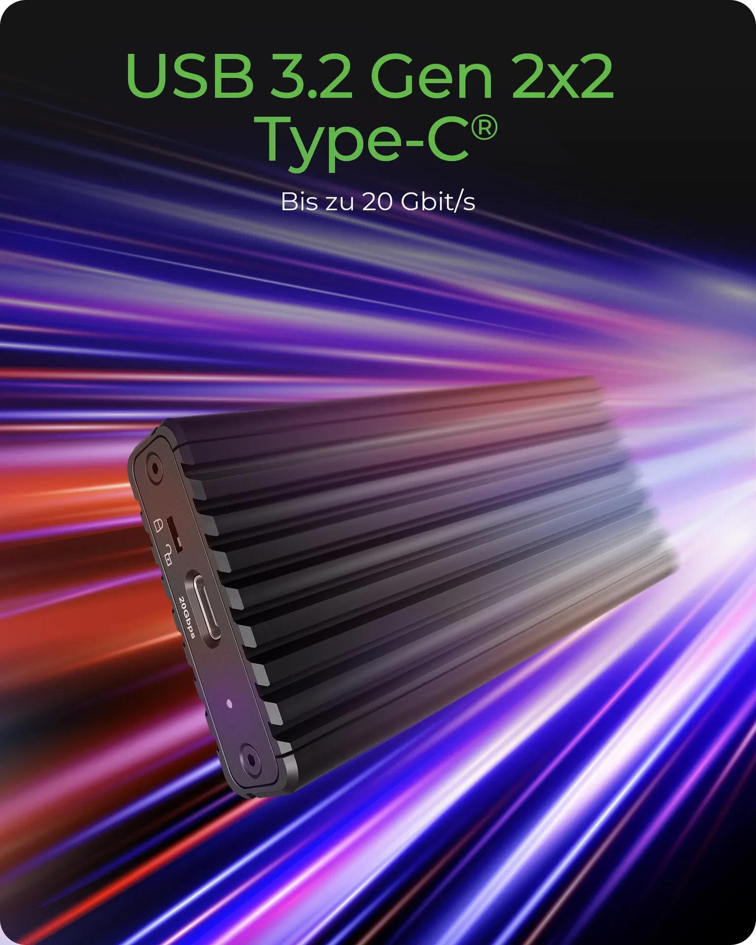 ICY BOX IB-1917M-C32a, Gehäuse für NVMe M.2 SSD zu Type-C® USB 3.2 Gen 2x2, 20 Gbit/s – Bild 2