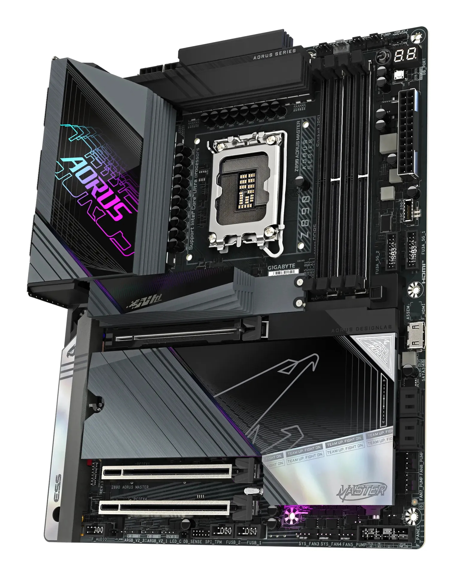 GIGABYTE Z890 AORUS MASTER Mainboard - Unterstützt Intel Core Ultra (Serie 2) CPUs, 18+1+2 Phasen VRM, bis zu 9500MHz DDR5 (OC), 2xPCIe 5.0 + 3xPCIe 4.0, Wi-Fi 7, 10GbE LAN, Thunderbolt 4 – Bild 4