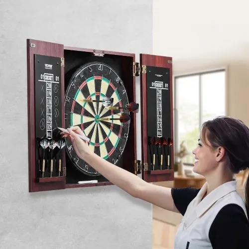 VEVOR Dartboard- und Schrankset Dartboard-Schrank in offizieller Größe, Dartscheibe 45 x 3,8 cm versteckbarer Dartschrank mit Stahlspitzen, komplett mit sämtlichem Zubehör, für Cricket-Spiele – Bild 7