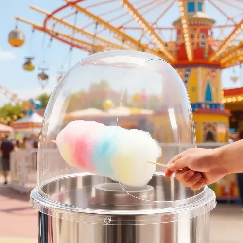 VEVOR Zuckerwattemaschinen-Abdeckung, transparente Acrylkuppel, Blasenabdeckung kompatibel mit 15 Zoll Zuckerwattemaschinen-Schüssel für Partys Geschäfte Bodenrillen-Design – Bild 7