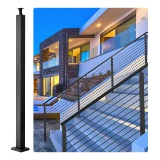 VEVOR Kabelgeländerpfosten, 106,7×4,97×4,97cm, ebener Stahldeck-Geländerpfosten ohne Löcher, SUS304 Edelstahl-Kabelgeländerpfosten, Treppenhandlaufpfosten mit horizontaler und gebogener Halterung VEVOR Kabelgeländerpfosten, 106,7×4,97×4,97cm, ebener Stahldeck-Geländerpfosten ohne Löcher, SUS304 Edelstahl-Kabelgeländerpfosten, Treppenhandlaufpfosten mit horizontaler und gebogener Halterung
