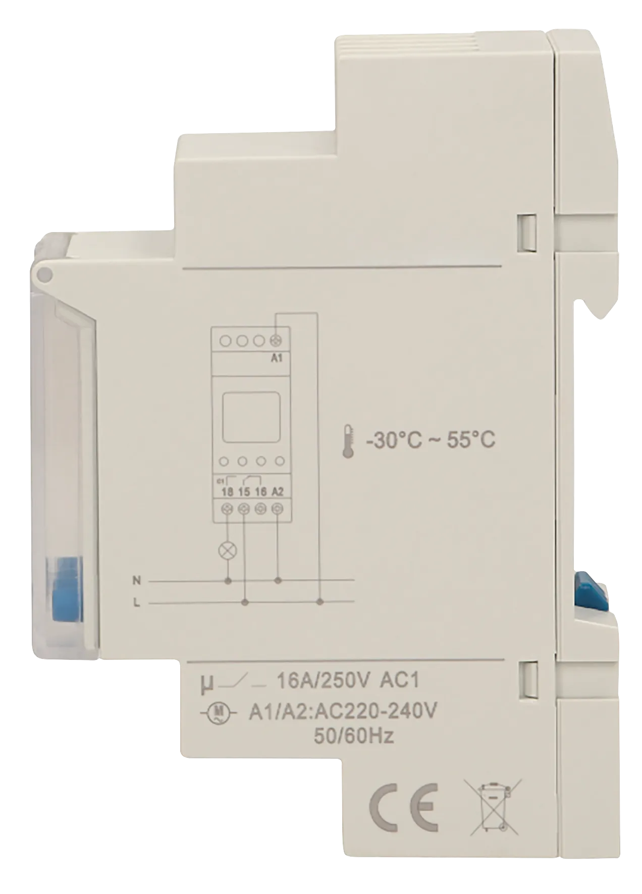 Digitale Zeitschaltuhr, 52 Programme, max. 2.300W, DIN TH-35mm – Bild 2