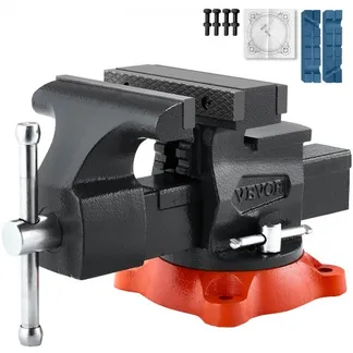 VEVOR Schraubstock, 140 mm Backenbreite, 140 mm max. Backenöffnung, 360° schwenkbare Feststellbasis, 73 mm Ausladung, Werkbank-Schraubstock aus Sphäroguss, Zwei-Wege-Backen zum Einspannen runder Rohre VEVOR Schraubstock, 140 mm Backenbreite, 140 mm max. Backenöffnung, 360° schwenkbare Feststellbasis, 73 mm Ausladung, Werkbank-Schraubstock aus Sphäroguss, Zwei-Wege-Backen zum Einspannen runder Rohre