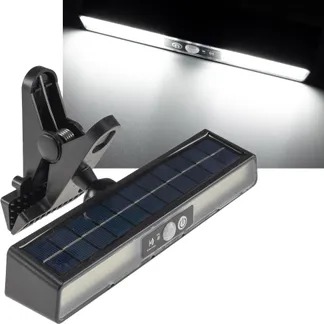 LED Solar Klemmleuchte „SKL 102“ PIR Bewegungsmelder, 102 LEDs, IP44 LED Solar Klemmleuchte „SKL 102“ PIR Bewegungsmelder, 102 LEDs, IP44