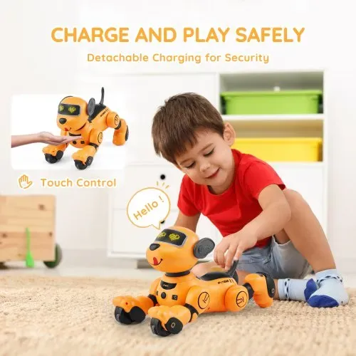 VEVOR Ferngesteuertes Roboter-Hundespielzeug, 2,4 GHz RC-Hund, programmierbares intelligentes interaktives Roboter-Haustier für Kinder mit Folgefunktion, Berührungs- und Sprachsteuerung, singendes, tanzendes RC-Stunt-Spielzeug für Jungen und Mädchen ab 3 Jahren – Bild 5