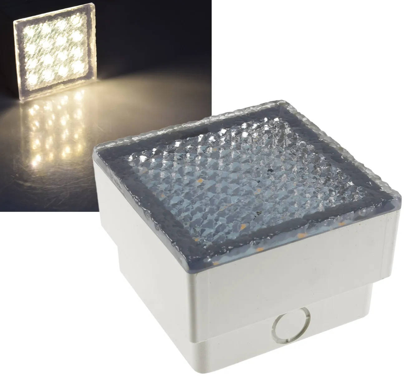 LED Pflasterstein „BRIKX 10“ warmweiß 10x10x7cm, 120lm, IP67, 230V LED Pflasterstein „BRIKX 10“ warmweiß 10x10x7cm, 120lm, IP67, 230V