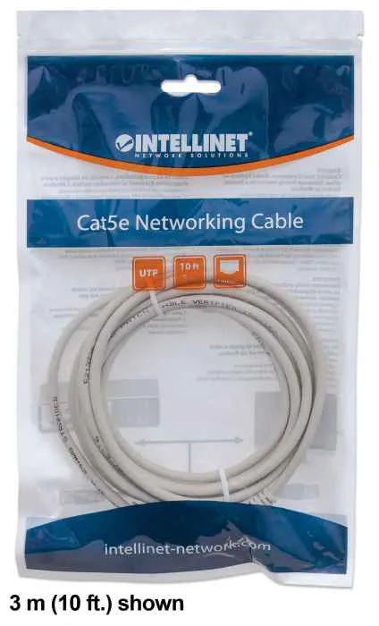 Intellinet Netzwerkkabel, Cat6, U/UTP, CCA, Cat6-kompatibel, RJ45-Stecker/RJ45-Stecker, 2,0 m, grau – Bild 2