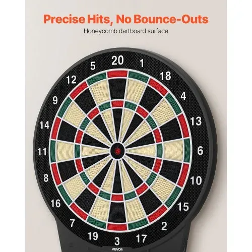 VEVOR Elektronische Dartscheibe, 393 mm E-Dartsboard mit 43 Spielen & über 320 Variationen für bis zu 8 Spieler, 6 Darts mit Flights & 50 Ersatz-Dartspitzen, Farb-LCD-Punkteanzeige – Bild 2