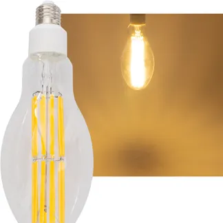 LED Filament-Lampe E27 50W „FHE-50“ 7841lm, 2700K, warmweiß, ØxH 9x24cm LED Filament-Lampe E27 50W „FHE-50“ 7841lm, 2700K, warmweiß, ØxH 9x24cm