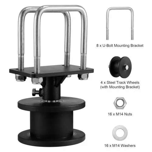 VEVOR Schiebetor-Set 150x293,6mm, Rolltor-Hardware-Set mit H-förmiger Radnut für freitragende Schiebetore und Rolltüren, Schiebetorrollen mit 4 Schienenrädern, Hochleistungs-Gleitrolle, Schwarz – Bild 8