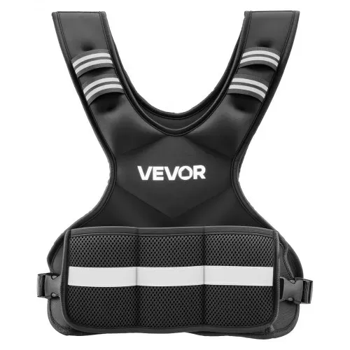 VEVOR Gewichtsweste Verstellbar mit 6 Gewichtsbeuteln à 1 lbs für Individuelles Training, X-förmige Fitnessweste mit Reflektorstreifen und Schnallenriemen für Krafttraining Laufen und Joggen Schwarz – Bild 8