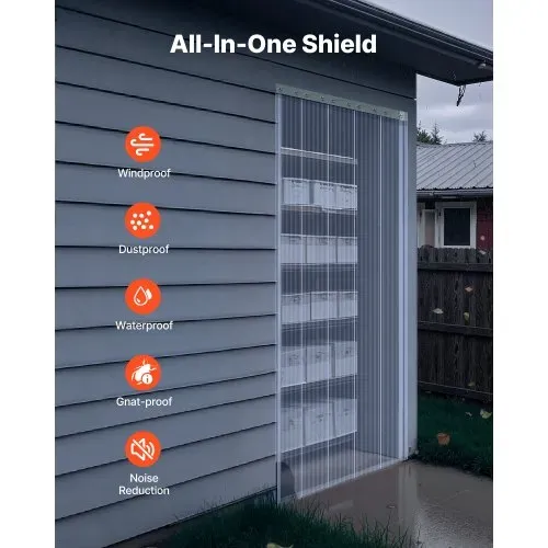 VEVOR PVC-Streifenvorhang, 45,72 m Länge x 30 cm Breite, Lamellenvorhang, Meterware, -20 °C bis 60 °C Vorhangstreifen für Türen von Supermärkten, Garagen, Lagerhallen, Tierhäusern, gerippt – Bild 5