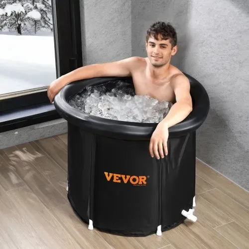 VEVOR Eisbadewanne, 90 cm langes Tauchbecken für Kaltwassertherapie für Sportler, tragbares Outdoor-Eisfass-Tauchbecken zur Erholung, 370 l aufblasbare Faltbadewanne mit Abdeckung, Heim-Eiskapsel für Erwachsene – Bild 7