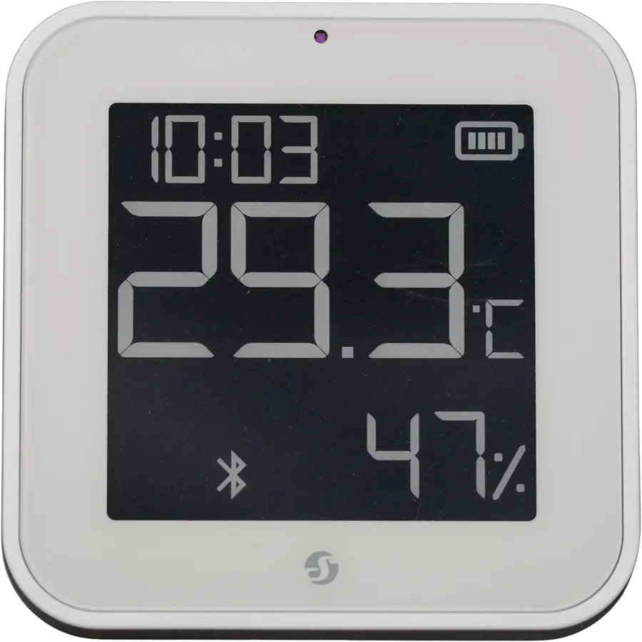 Shelly · Plug & Play · "Blu ZB H&T Display White" · Temperatur- & Feuchtigkeitssensor · E-Paper Display · Bluetooth · Zigbee · Weiß – Bild 3