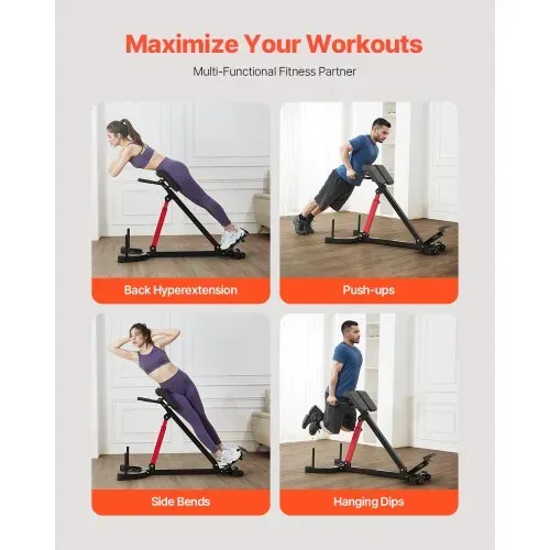 VEVOR multifunktionale Hyperextensionsbank Rückenstrecker Rückenverlängerung römischer Stuhl (Kohlenstoffstahl) 158 kg belastbare rollbare Rückentrainer Fitness-Hantelbank Heim-Fitnessstudio VEVOR multifunktionale Hyperextensionsbank Rückenstrecker Rückenverlängerung römischer Stuhl (Kohlenstoffstahl) 158 kg belastbare rollbare Rückentrainer Fitness-Hantelbank Heim-Fitnessstudio
