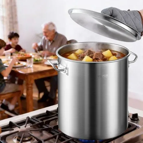 VEVOR Kochtopf 39,7 L Edelstahl, 350 x 410 mm Großvolumiger Suppentopf mit Sieb, als Spargeltopf Soßentopf Geeignet, Praktischer Küchentopf Große Zutaten – Bild 7