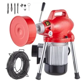 VEVOR Rohrreinigungsmaschine 66 Fuß x 5/8 Zoll, 250 W elektrische Rohrreinigungsmaschine mit manueller Zufuhr – mit 2 Stahlkabeln, 7 Schneidern und CW/CCW-Steuerung für 1,6″ bis 4″ Rohre VEVOR Rohrreinigungsmaschine 66 Fuß x 5/8 Zoll, 250 W elektrische Rohrreinigungsmaschine mit manueller Zufuhr – mit 2 Stahlkabeln, 7 Schneidern und CW/CCW-Steuerung für 1,6″ bis 4″ Rohre