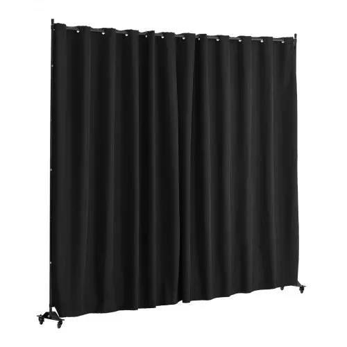 VEVOR Raumteiler Trennwand Paravent Stellwand Einzelpanel, Tragbarer Sichtschutz für Büro Schlafzimmer Esszimmer Arbeitszimmer Balkon, Raumtrenner Rollbar (308,5 x 45 x 245,5 cm), Schwarz – Bild 10
