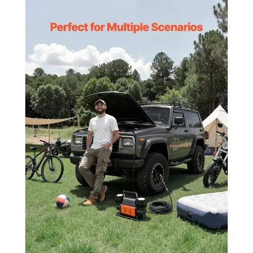 VEVOR Hochleistungs-Luftkompressor Zweizylinder, 300 L/min, tragbarer Reifenfüller, 12 V, 150 PSI, Offroad-Luftpumpe mit digitalem Manometer & Adaptern für LKW, PKW, SUV, Geländewagen & RV – Bild 5