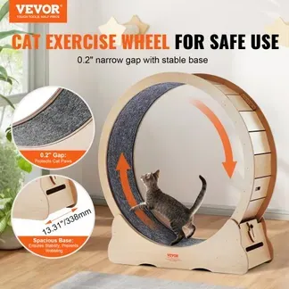VEVOR Katzenlaufrad, 1100 mm, Katzenlaufband, mit abnehmbarem Laufband, Katzen-Teaser zum Laufen, Gehen, Training, geeignet für die meisten Katzen bis zu 11,3 kg, Katzen Laufrad, Holzfarbe VEVOR Katzenlaufrad, 1100 mm, Katzenlaufband, mit abnehmbarem Laufband, Katzen-Teaser zum Laufen, Gehen, Training, geeignet für die meisten Katzen bis zu 11,3 kg, Katzen Laufrad, Holzfarbe