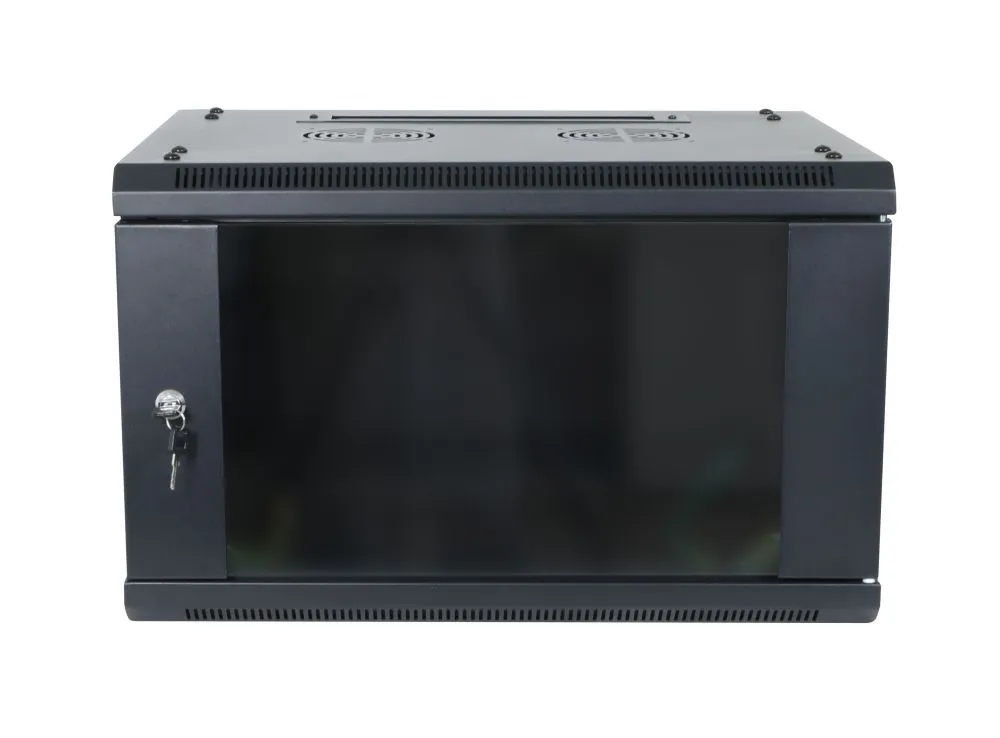 ALLNET 19"Wandgehäuse, 12HE, 1-teilig, T450mm, Schwarz, zerlegt(Flat Pack), SMA-Serie, – Bild 4