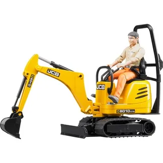 JCB Mikrobagger 8010 CTS und Bauarbeiter, Modellfahrzeug JCB Mikrobagger 8010 CTS und Bauarbeiter, Modellfahrzeug